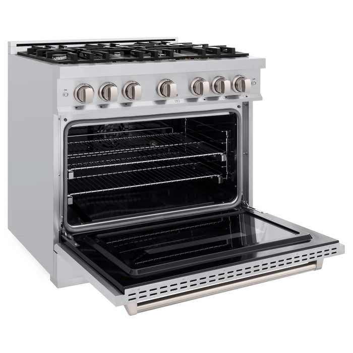 ZLINE 36" 5.2 cu. ft. Classic Dual Fuel Range with 6 Burners in Stainless Steel, CDR36