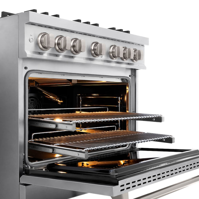 ZLINE 36 in. 5.2 cu. ft. Classic Gas Range with Convection Gas Oven in Stainless Steel with 6 Brass Burners (CGR-BR-36)