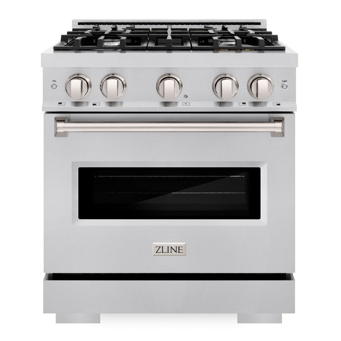 ZLINE 30" 4.2 cu. ft. Classic Dual Fuel Range with 4 Burners in Stainless Steel, CDR30