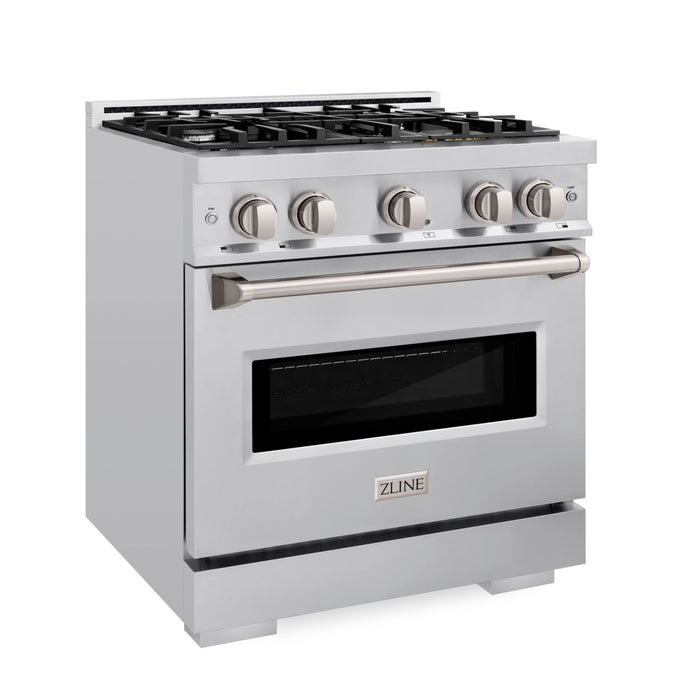 ZLINE 30" 4.2 cu. ft. Classic Gas Range with 4 Burners in Stainless Steel, CGR30