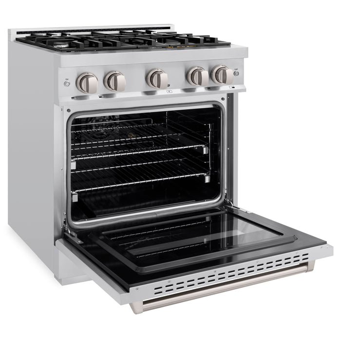 ZLINE 30" 4.2 cu. ft. Classic Dual Fuel Range with 4 Burners in Stainless Steel, CDR30