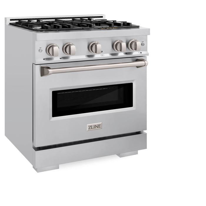 ZLINE 30" 4.2 cu. ft. Classic Dual Fuel Range with 4 Burners in Stainless Steel, CDR30