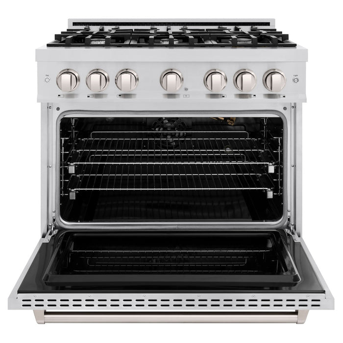 ZLINE 36 in. 5.2 cu. ft. Classic Gas Range with 6 Burner Cooktop and Convection Gas Oven in Stainless Steel (CGR36)