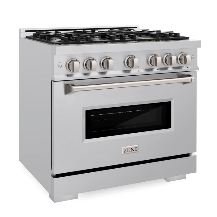 ZLINE 36" 5.2 cu. ft. Classic Gas Range with 6 Burners in Stainless Steel, CGR36