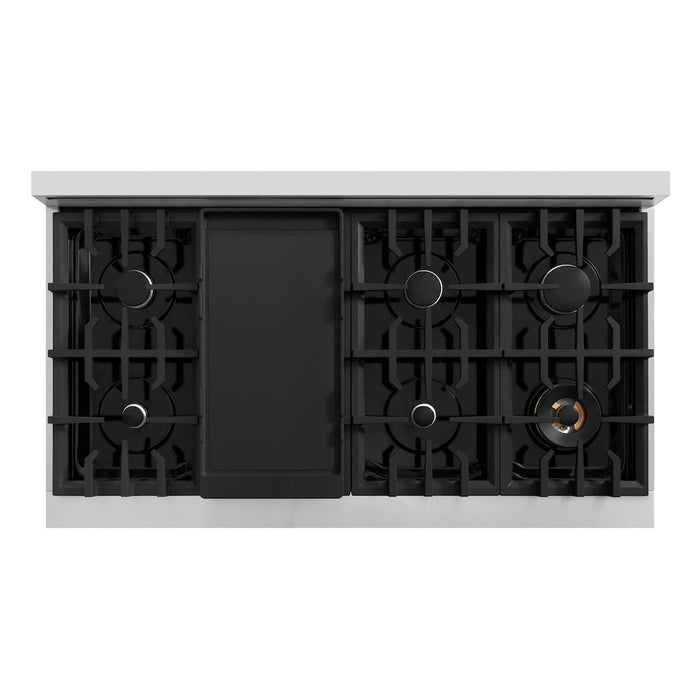 ZLINE 48 in. 6.7 cu. ft. Classic Double Oven Gas Range with 8 Burner Cooktop in Stainless Steel (CGR48)