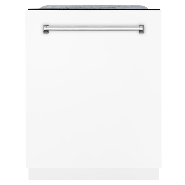 ZLINE 24 In. Monument Series 3rd Rack Top Touch Control Dishwasher in White Matte, 45dBa, DWMT-WM-24