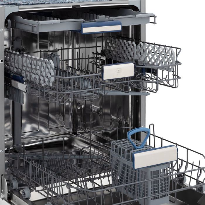 ZLINE 24 in. Top Control Tall Dishwasher in White Matte with 3rd Rack, DWV-WM-24