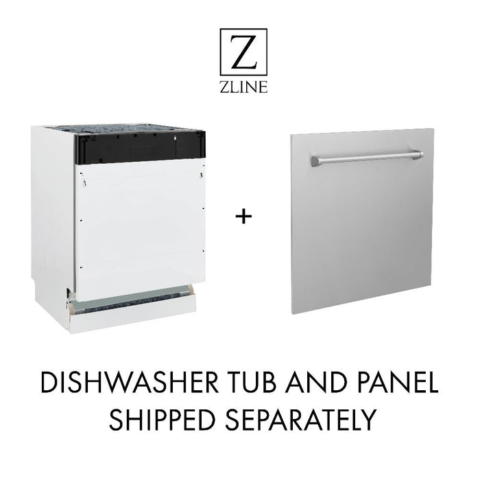 ZLINE Autograph Edition 18 in. Compact 3rd Rack Top Control Dishwasher in White Matte with Polished Gold Accent Handle, 51dBa (DWVZ-WM-18-G)