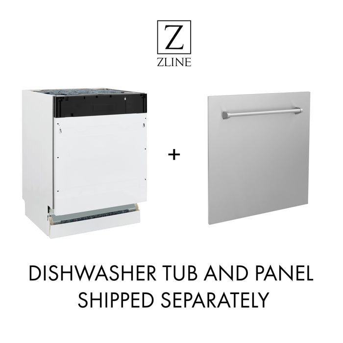 ZLINE Autograph Edition 18 in. Compact 3rd Rack Top Control Dishwasher in Stainless Steel with Polished Gold Handle, 51dBa (DWVZ-304-18-G)