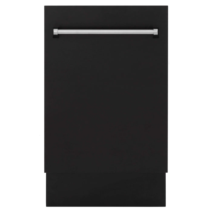 ZLINE 18 in. Tallac Series 3rd Rack Top Control Built-In Dishwasher in Black Matte with Stainless Steel Tub, 51dBa (DWV-BLM-18)