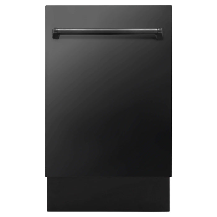 ZLINE 18 in. Tallac Series 3rd Rack Top Control Built-In Dishwasher in Black Stainless Steel with Stainless Steel Tub, 51dBa (DWV-BS-18)