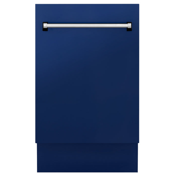 ZLINE 18 in. Top Control Tall Dishwasher in Blue Gloss with 3rd Rack, DWV-BG-18