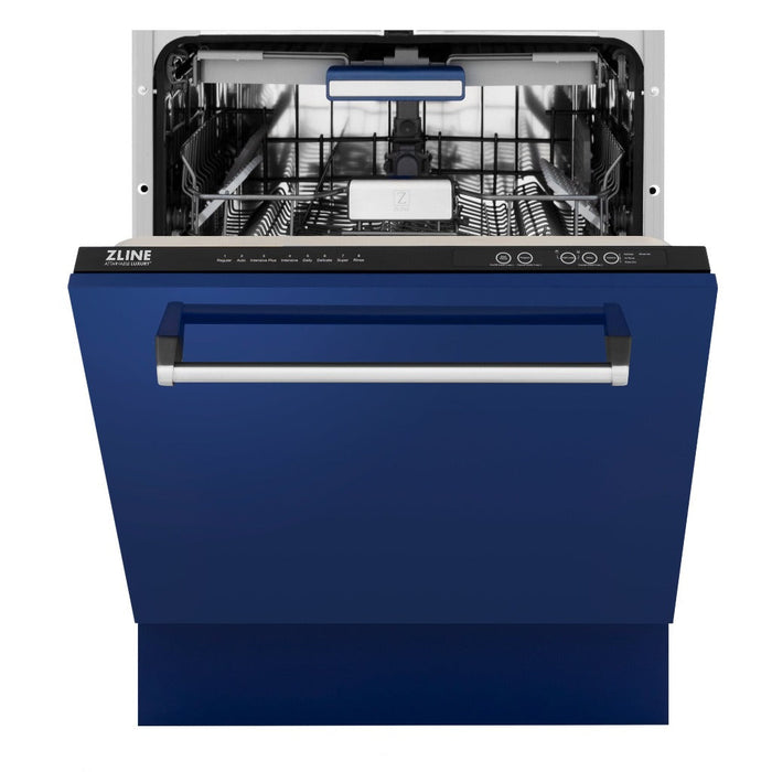 ZLINE 24 in. Tallac Series 3rd Rack Tall Tub Dishwasher in Blue Gloss with Stainless Steel Tub, 51dBa (DWV-BG-24)