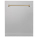 ZLINE Autograph Edition 24 in. Monument Dishwasher Panel with Champagne Bronze Handle in Color Options (DPMTZ-24-CB) DuraSnow Stainless Steel with Champagne Bronze Handle