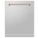 ZLINE Autograph Edition 24 in. Monument Dishwasher Panel with Champagne Bronze Handle in Color Options (DPMTZ-24-CB) Stainless Steel with Champagne Bronze Handle