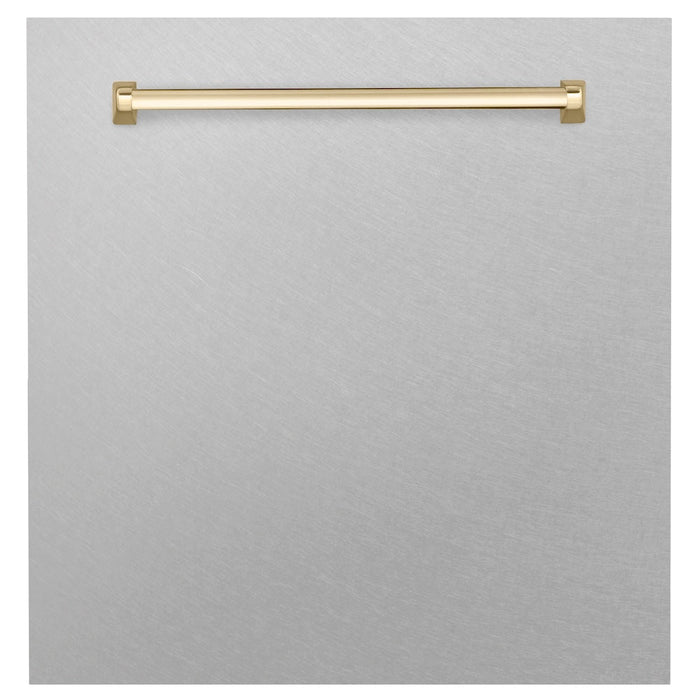 ZLINE Autograph Edition 24 in. Monument Dishwasher Panel with Polished Gold Handle with Color Options (DPMTZ-24-G)