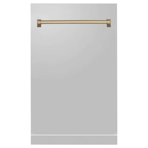 ZLINE Autograph Edition 18 in. Tallac Dishwasher Panel in Stainless Steel with Accent Handle (DPVZ-304-18) Champagne Bronze