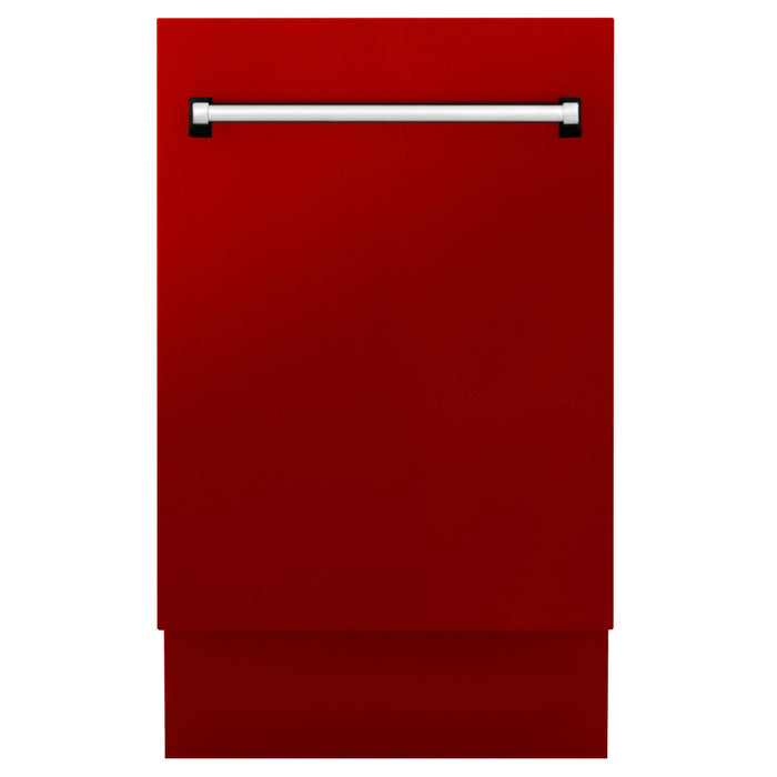 ZLINE 18 in. Tallac Series 3rd Rack Top Control Built-In Dishwasher in Red Gloss with Stainless Steel Tub, 51dBa (DWV-RG-18)