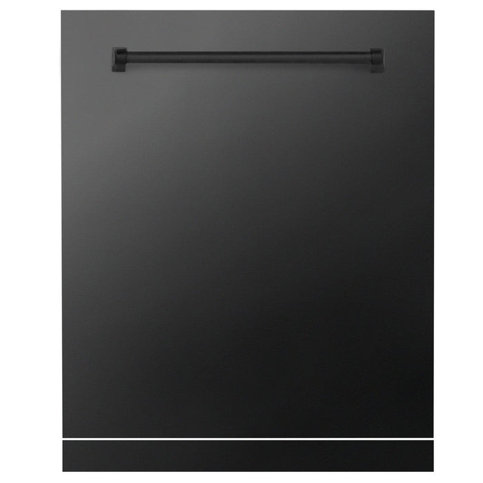 ZLINE 24 in. Monument Dishwasher Panel with Traditional Handle and Color Options (DPMT-24) Black Stainless Steel