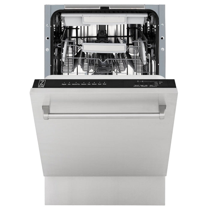 ZLINE 18 in. Tallac Series 3rd Rack Top Control Dishwasher with Stainless Steel Tub and Panel, 51dBa (DWV-304-18)