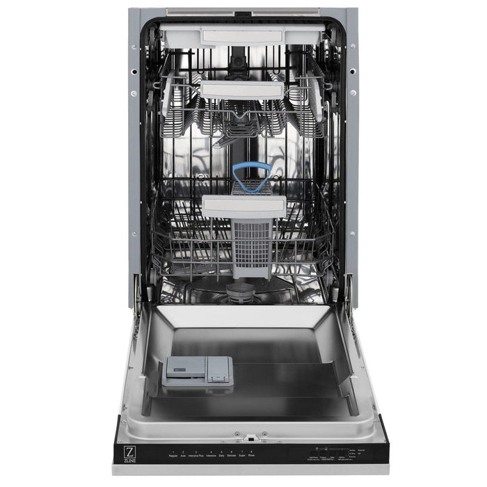 ZLINE 18 in. Tallac Series 3rd Rack Top Control Dishwasher with Stainless Steel Tub and Panel, 51dBa (DWV-304-18)