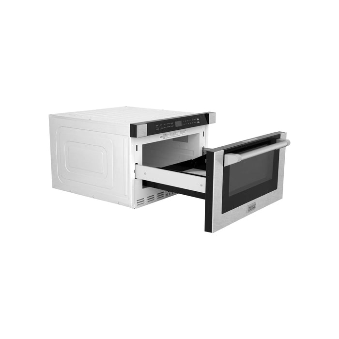 ZLINE 24 In. 1.2 cu. ft. Built-in Microwave Drawer with a Traditional Handle in Fingerprint Resistant Stainless Steel, MWD-1-SS-H