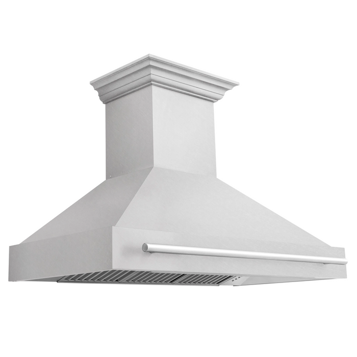 ZLINE 48 Inch DuraSnow® Stainless Steel Range Hood with Stainless Steel Handle, 8654SNX-48