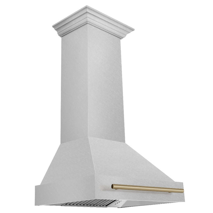 ZLINE Autograph Edition 30 in. Fingerprint Resistant Stainless Steel Range Hood with Fingerprint Resistant Stainless Steel Shell and Handle (8654SNZ-30) Champagne Bronze