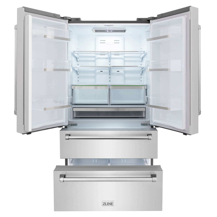 ZLINE Kitchen Package with Refrigeration, 30 in. Stainless Steel Rangetop, 30 in. Range Hood, 30 in. Single Wall Oven and 24 in. Tall Tub Dishwasher (5KPR-RTRH30-AWSDWV)