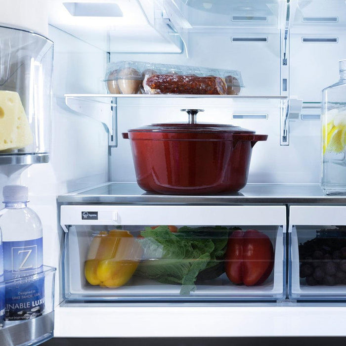 ZLINE 36" 21.6 cu. Ft. French Door Refrigerator with Water and Ice Dispenser and Water Filter in Black Stainless Steel, RFM-W-WF-36-BS
