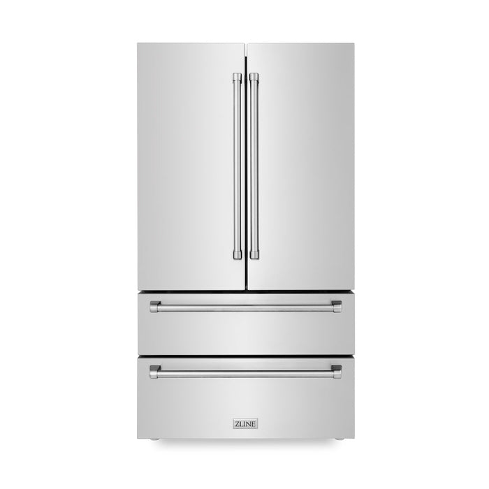 ZLINE Kitchen Package in Stainless Steel with 36 in. Refrigerator, 30 in. Gas Rangetop, 30 in. Range Hood and 30 in. Double Wall Oven (4KPR-RTRH30-AWD)