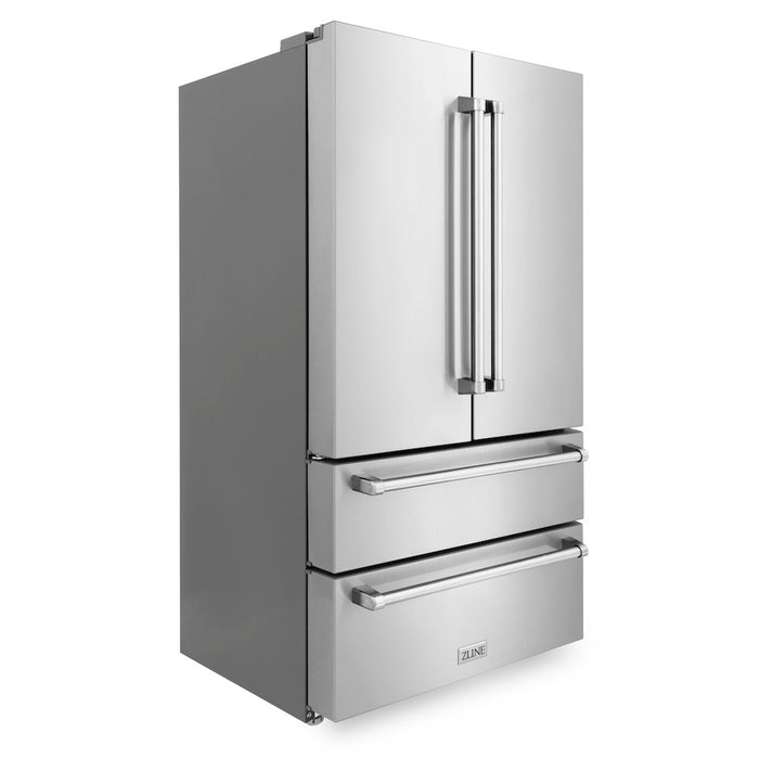 ZLINE 36 in. 22.5 cu. ft 4-Door French Door Refrigerator with Ice Maker in Fingerprint Resistant Stainless Steel (RFM-36)