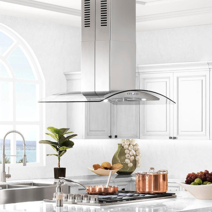 ZLINE Island Mount Range Hood in Stainless Steel and Glass (GL5i)