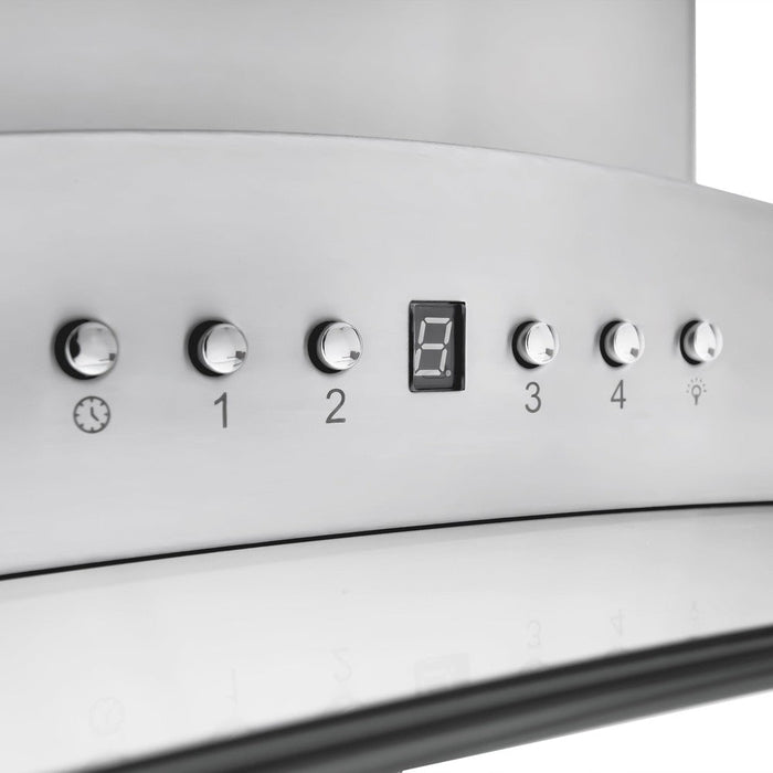 ZLINE Island Mount Range Hood in Stainless Steel and Glass with Built-in CrownSound Bluetooth Speakers (GL9iCRN-BT)