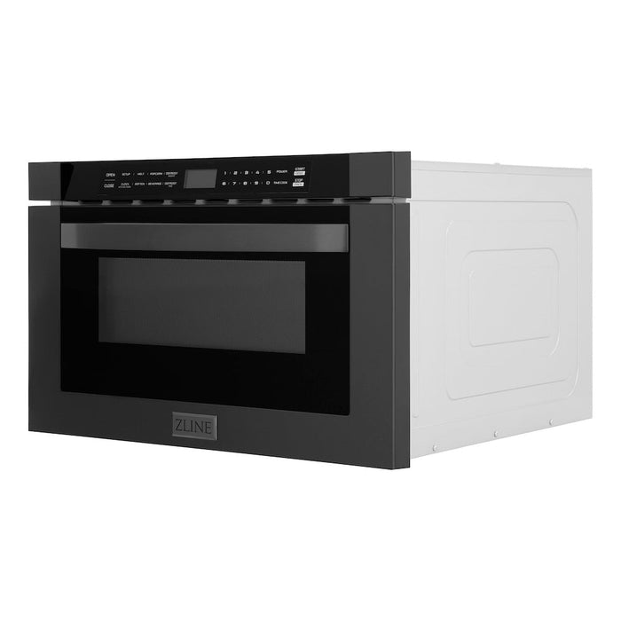 ZLINE 24 in. 1.2 cu. ft. Black Stainless Steel Built-in Microwave Drawer (MWD-1-BS)