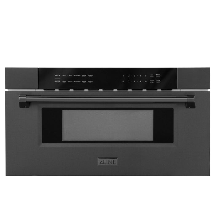 ZLINE 30 Inch 1.2 cu. ft. Built-In Microwave Drawer In Black Stainless Steel, MWD-30-BS