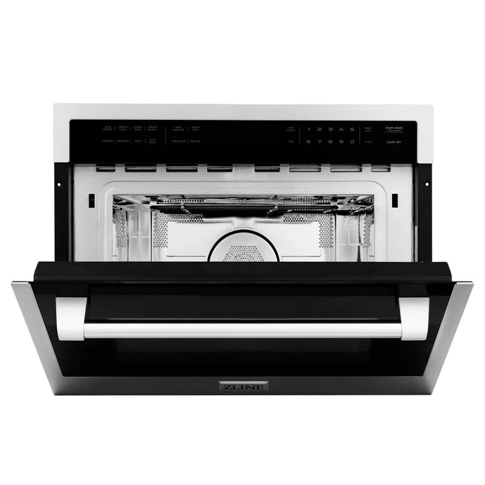 ZLINE Appliance Package - 48" Gas Range, Range Hood Insert and Microwave Oven, 3KP-SGRRHIMWO-48