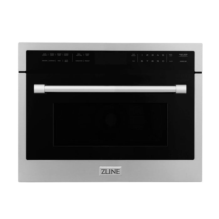 ZLINE Appliance Package - 48" Gas Range, Range Hood Insert and Microwave Oven, 3KP-SGRRHIMWO-48