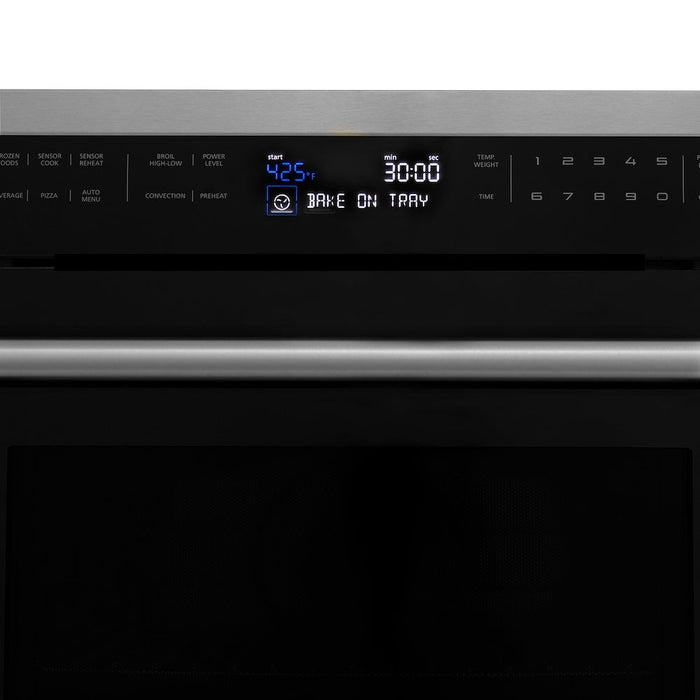 ZLINE 24 in. Black Stainless Steel Built-in Convection Microwave Oven with Speed and Sensor Cooking (MWO-24-BS)