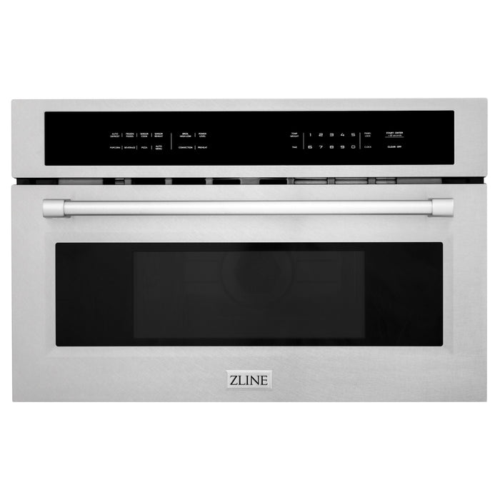 ZLINE 30 in. 1.6 cu. ft. Built-in Convection Microwave Oven in DuraSnow® Stainless Steel with Speed and Sensor Cooking, MWO-30-SS