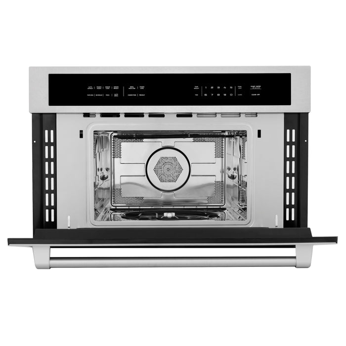 ZLINE 30 in. 1.6 cu. ft. Built-in Convection Microwave Oven in DuraSnow® Stainless Steel with Speed and Sensor Cooking, MWO-30-SS