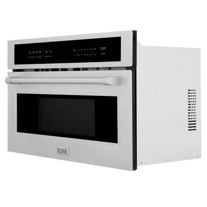 ZLINE 30 in. 1.6 cu. ft. Built-in Convection Microwave Oven in DuraSnow® Stainless Steel with Speed and Sensor Cooking, MWO-30-SS