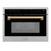 ZLINE Autograph Edition 24 in. 1.6 cu ft. Built-in Convection Microwave Oven in Stainless Steel with Champagne Bronze Accents (MWOZ-24-CB)