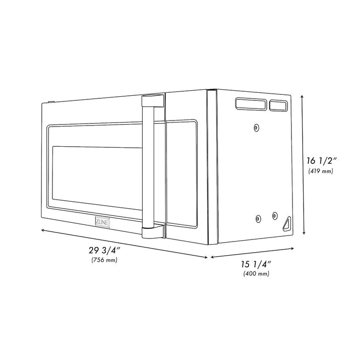 ZLINE 30 in. Kitchen Package with Stainless Steel Dual Fuel Range and Over The Range Microwave with Traditional Handle (2KP-RAOTRH30)