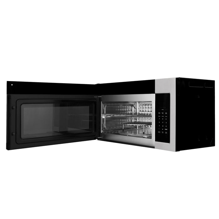 ZLINE 30" 1.5 cu. ft. Over the Range Microwave in Stainless Steel with Modern Handle And Set of 2 Charcoal Filters, MWO-OTRCF-30