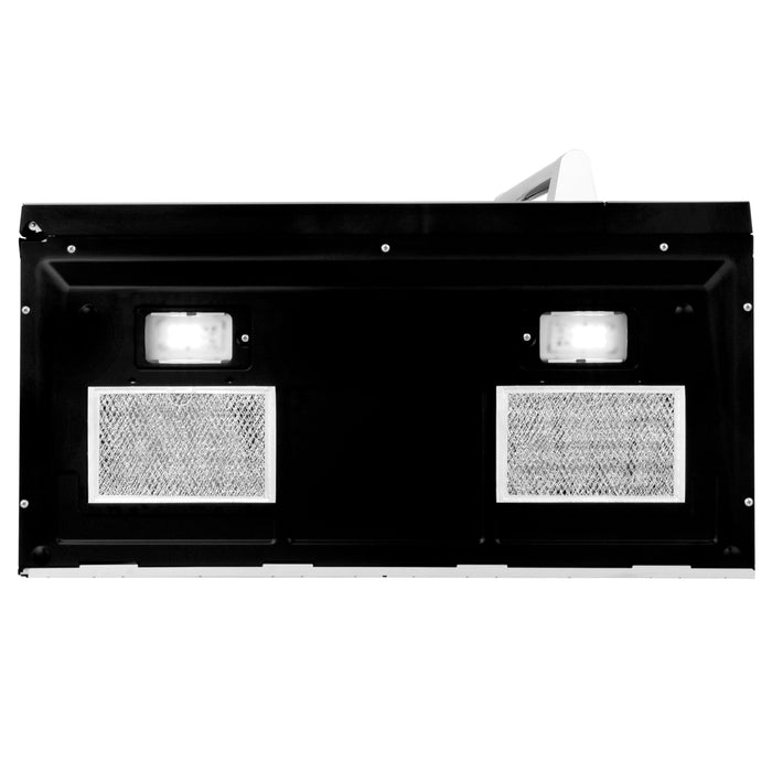 ZLINE 30" 1.5 cu. ft. Over the Range Microwave in DuraSnow® Stainless Steel with Traditional Handle and Set of 2 Charcoal Filters, MWO-OTRCFH-30-SS