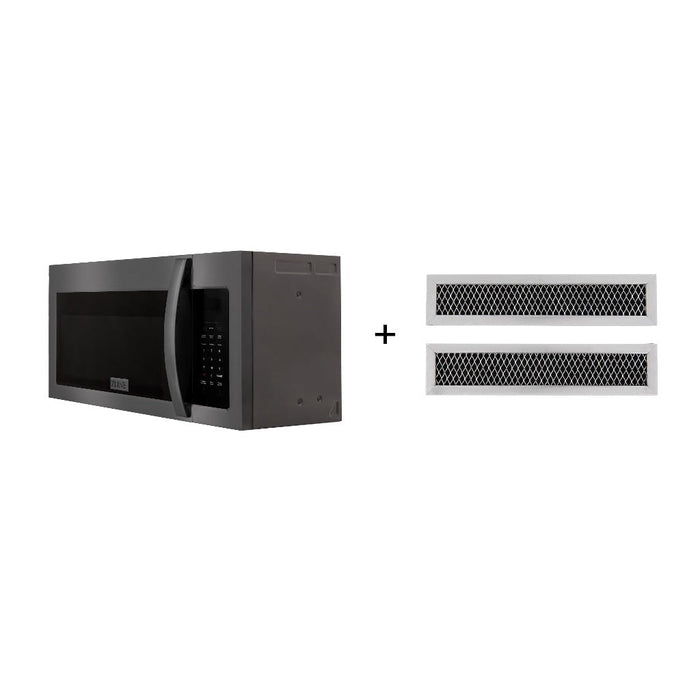 ZLINE 30 in. Recirculating Over the Range Convection Microwave Oven with Charcoal Filters in Black Stainless Steel (MWO-OTRCF-30-BS)