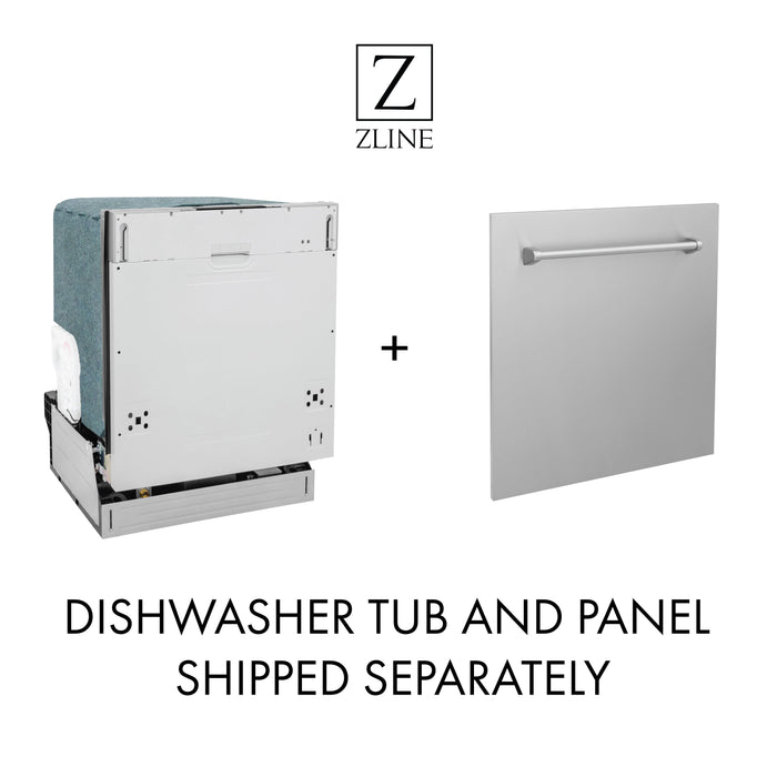 ZLINE 24 in. Top Control Dishwasher in Custom Panel Ready with Stainless Steel Tub, DW7713-24