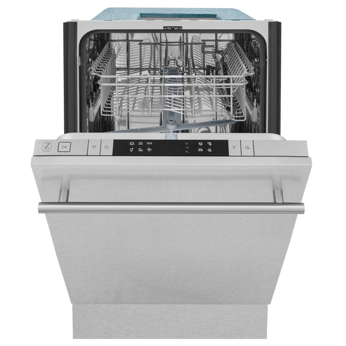 ZLINE 18 in. Top Control Dishwasher in DuraSnow® Stainless Steel with Stainless Steel Tub, DW-SN-18