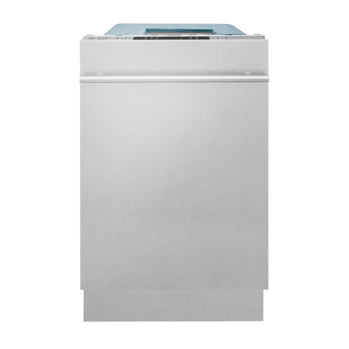 ZLINE 18 in. Top Control Dishwasher in DuraSnow® Stainless Steel with Stainless Steel Tub, DW-SN-18